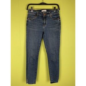 Ann Taylor LOFT Curvy Skinny Denim Jeans Women's 27/4 Blue Low Rise Stretch
